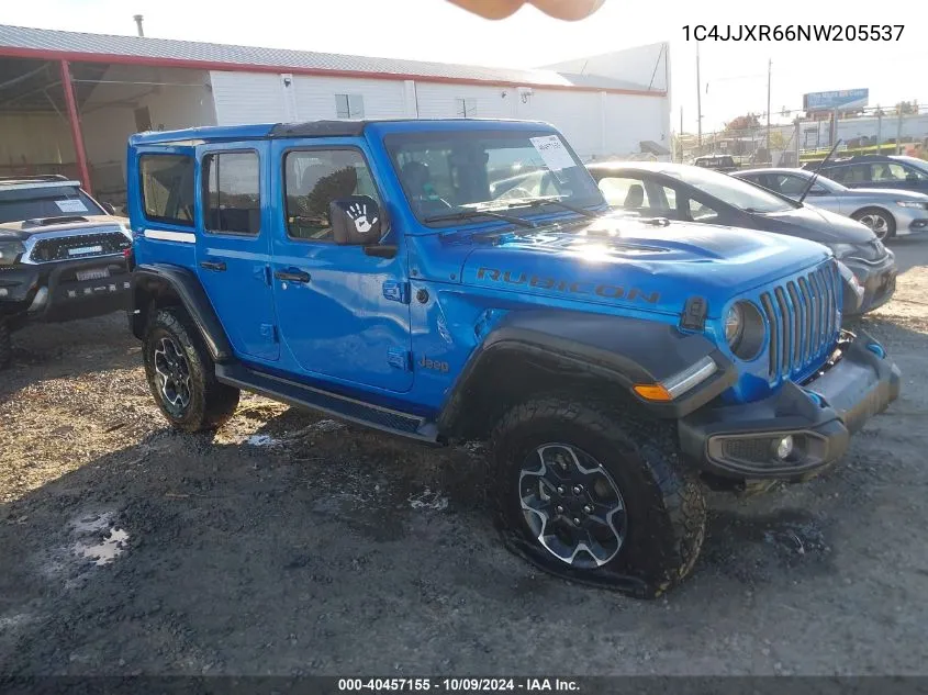 2022 Jeep Wrangler 4Xe Unlimited Rubicon 4X4 VIN: 1C4JJXR66NW205537 Lot: 40457155