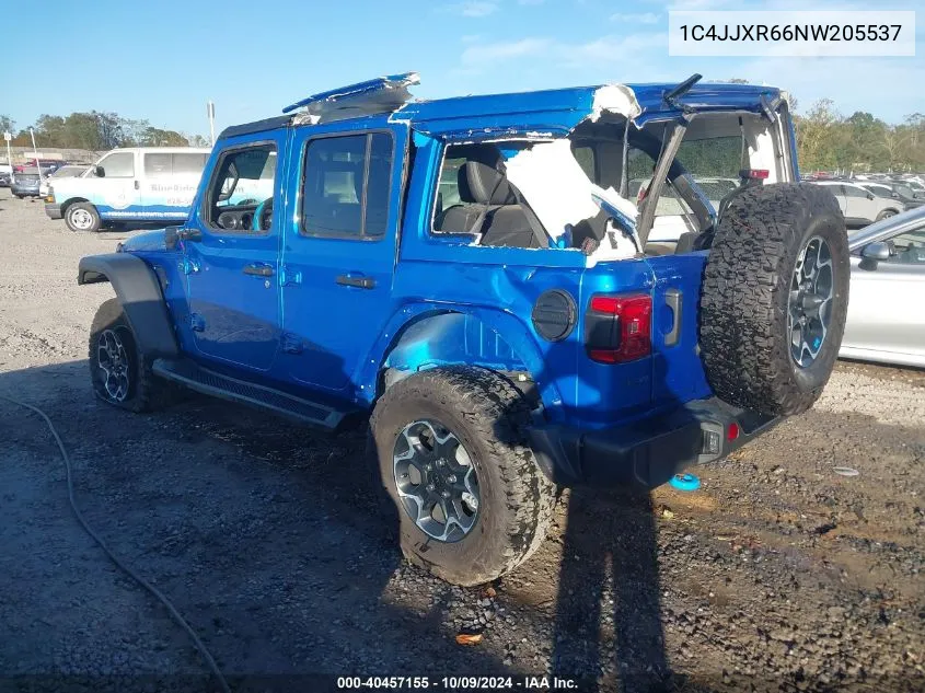 2022 Jeep Wrangler 4Xe Unlimited Rubicon 4X4 VIN: 1C4JJXR66NW205537 Lot: 40457155