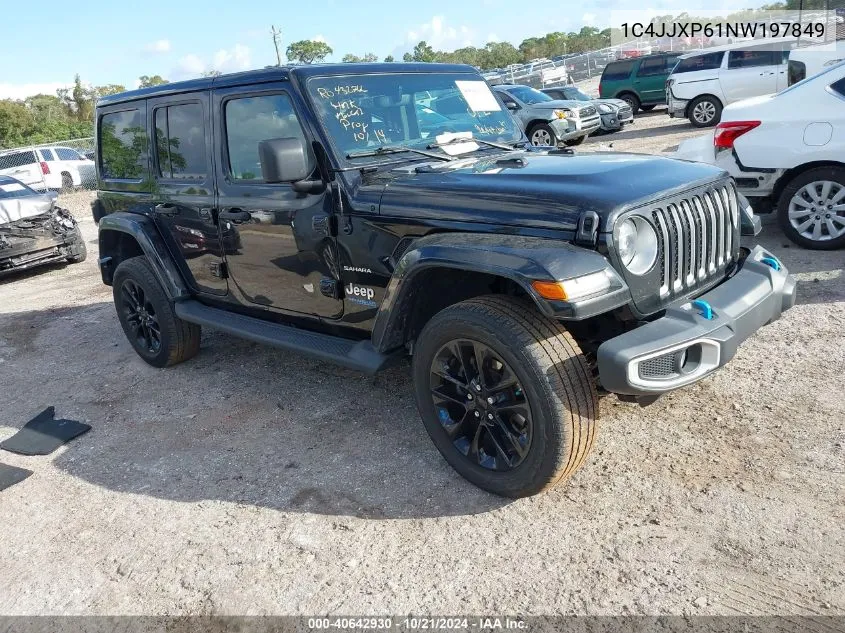 2022 Jeep Wrangler 4Xe Unlimited Sahara 4X4 VIN: 1C4JJXP61NW197849 Lot: 40642930