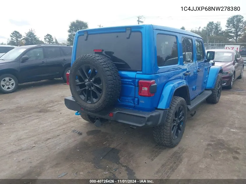 2022 Jeep Wrangler 4Xe Unlimited Sahara 4X4 VIN: 1C4JJXP68NW278380 Lot: 40726426