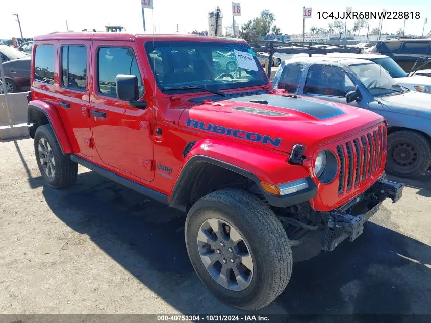 2022 Jeep Wrangler 4Xe Unlimited Rubicon 4X4 VIN: 1C4JJXR68NW228818 Lot: 40753304