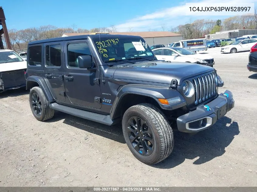 2023 Jeep Wrangler 4Xe Sahara 4X4 VIN: 1C4JJXP63PW528997 Lot: 39277867