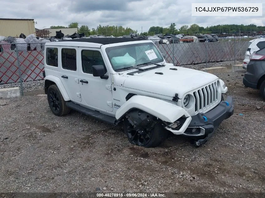 2023 Jeep Wrangler 4Xe Sahara 4X4 VIN: 1C4JJXP67PW536729 Lot: 40278915