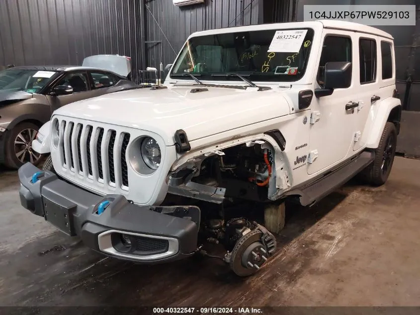 2023 Jeep Wrangler 4Xe Sahara 4X4 VIN: 1C4JJXP67PW529103 Lot: 40322547