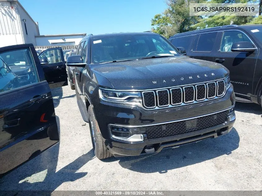 2024 Jeep Wagoneer L Series I 4X4 VIN: 1C4SJSAP9RS192419 Lot: 40321569