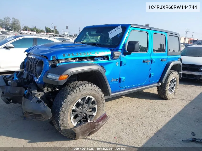 2024 Jeep Wrangler 4Xe Rubicon 4Xe VIN: 1C4RJXR60RW144744 Lot: 40618026