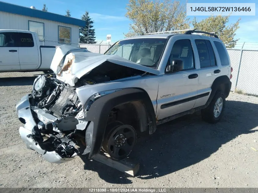 2002 Jeep Liberty Limited VIN: 1J4GL58K72W136466 Lot: 12118398