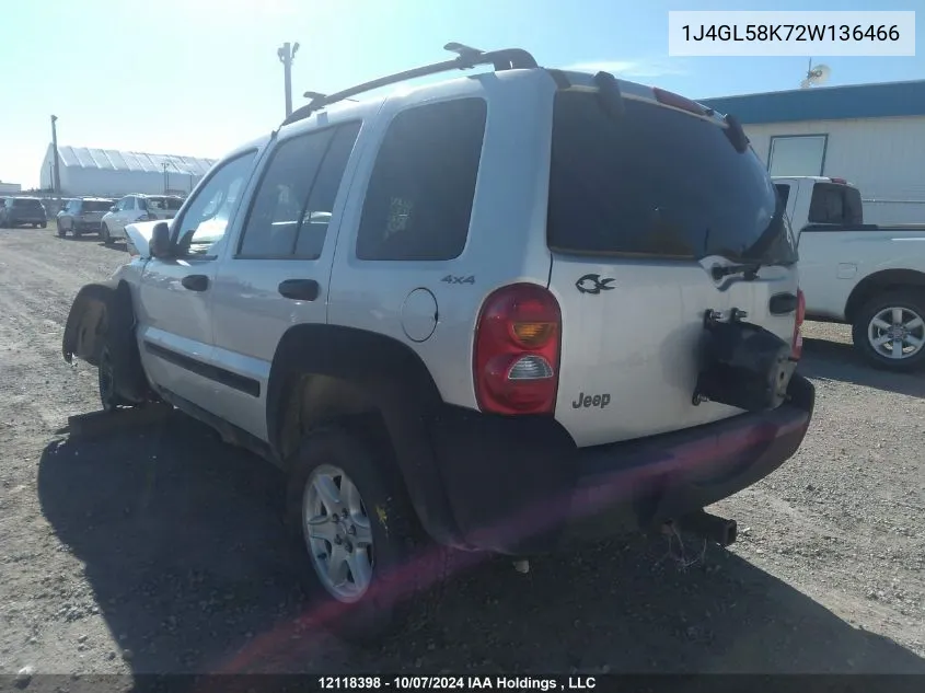 2002 Jeep Liberty Limited VIN: 1J4GL58K72W136466 Lot: 12118398