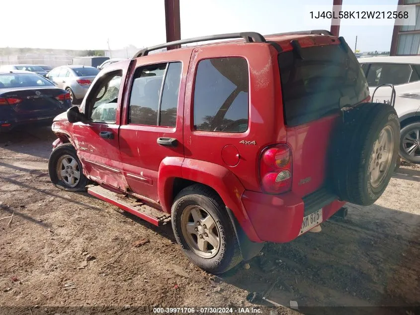 2002 Jeep Liberty Limited Edition VIN: 1J4GL58K12W212568 Lot: 40772729