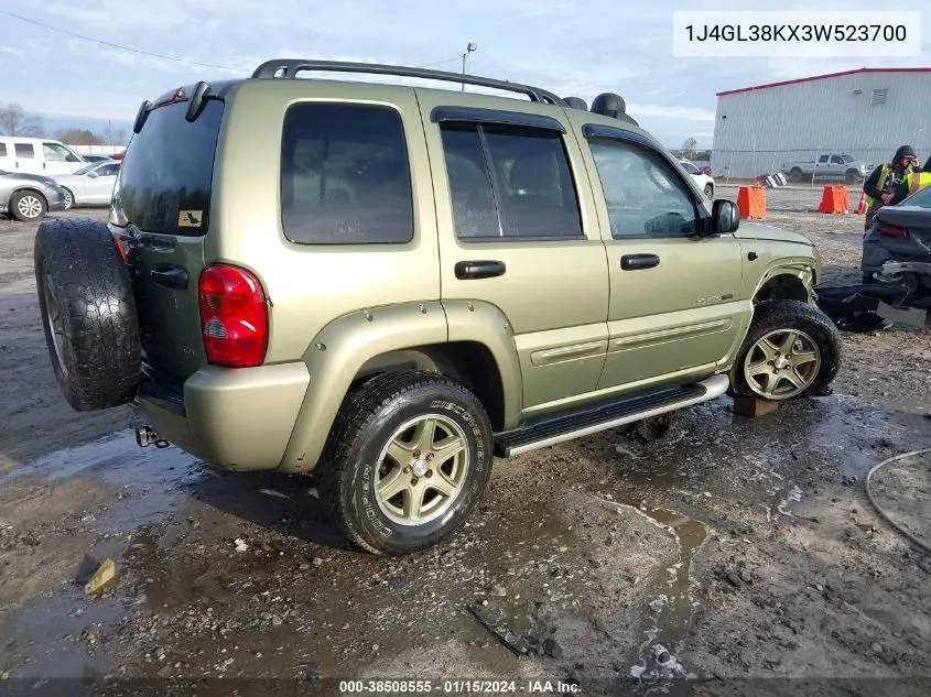 2003 Jeep Liberty Renegade VIN: 1J4GL38KX3W523700 Lot: 38508555