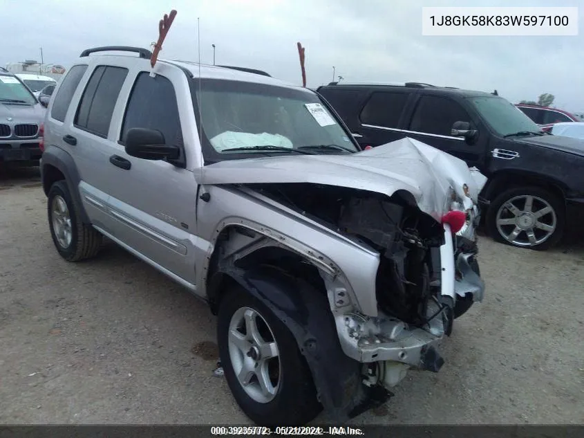 2003 Jeep Liberty Limited VIN: 1J8GK58K83W597100 Lot: 39235772