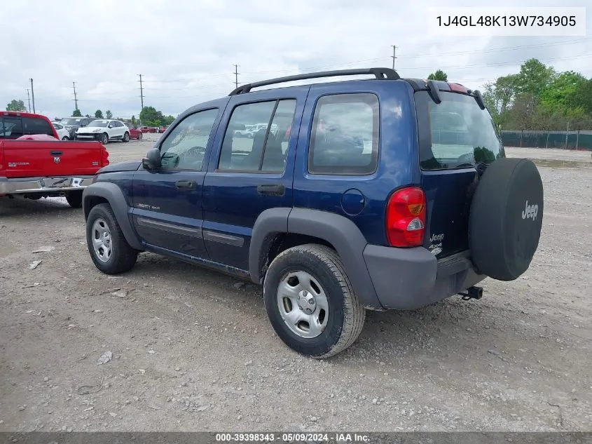 1J4GL48K13W734905 2003 Jeep Liberty Sport