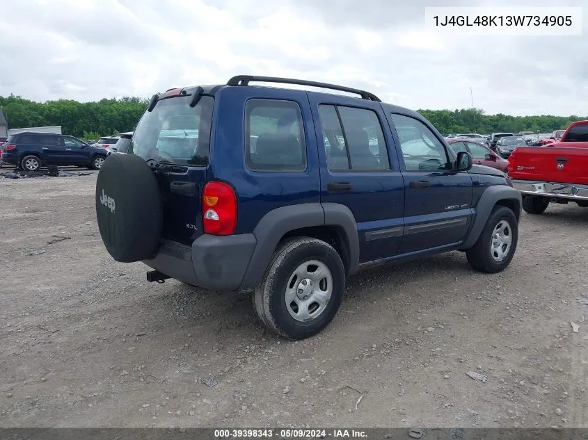 1J4GL48K13W734905 2003 Jeep Liberty Sport