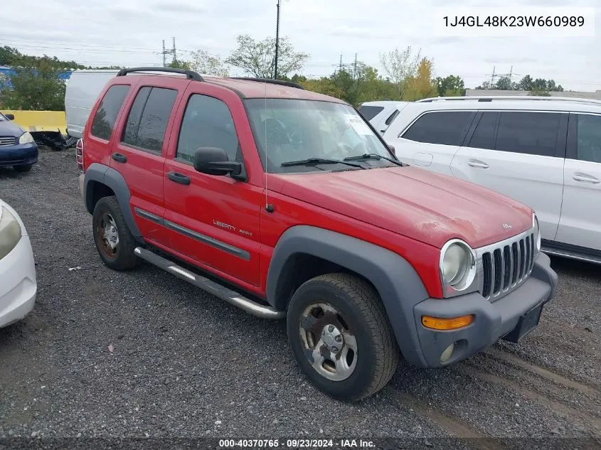 2003 Jeep Liberty Sport VIN: 1J4GL48K23W660989 Lot: 40370765