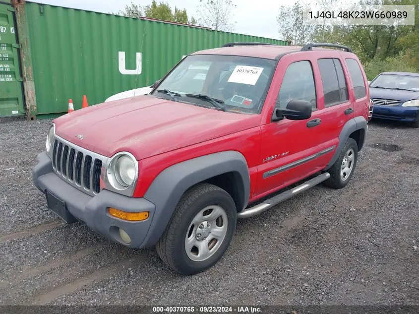 2003 Jeep Liberty Sport VIN: 1J4GL48K23W660989 Lot: 40370765