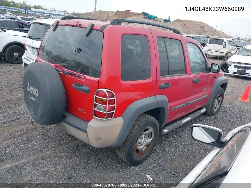 2003 Jeep Liberty Sport VIN: 1J4GL48K23W660989 Lot: 40370765