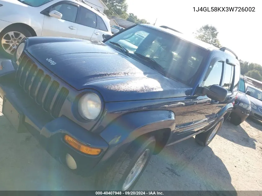 2003 Jeep Liberty Limited Edition VIN: 1J4GL58KX3W726002 Lot: 40407948