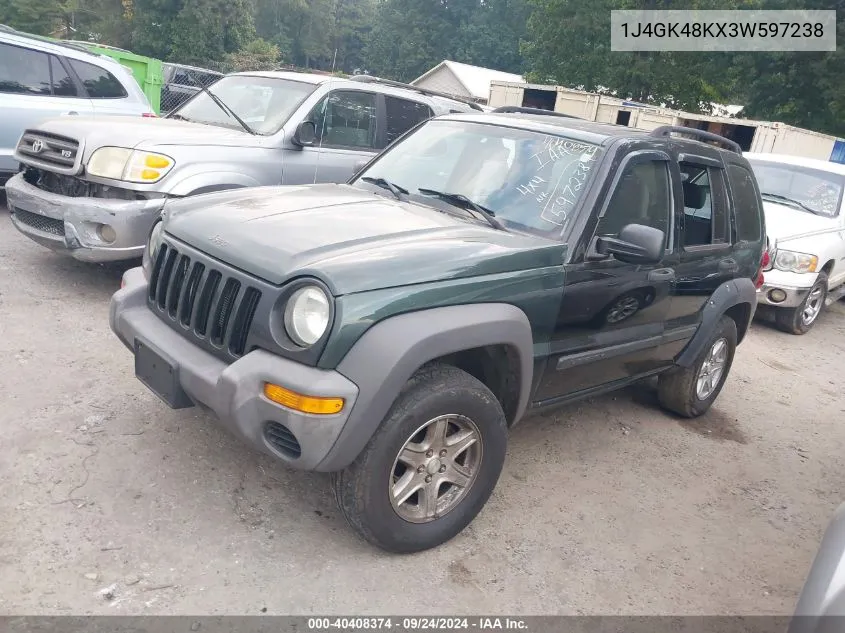 2003 Jeep Liberty Sport VIN: 1J4GK48KX3W597238 Lot: 40408374