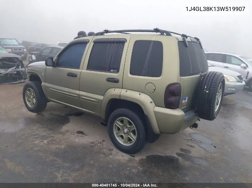 2003 Jeep Liberty Renegade VIN: 1J4GL38K13W519907 Lot: 40481745