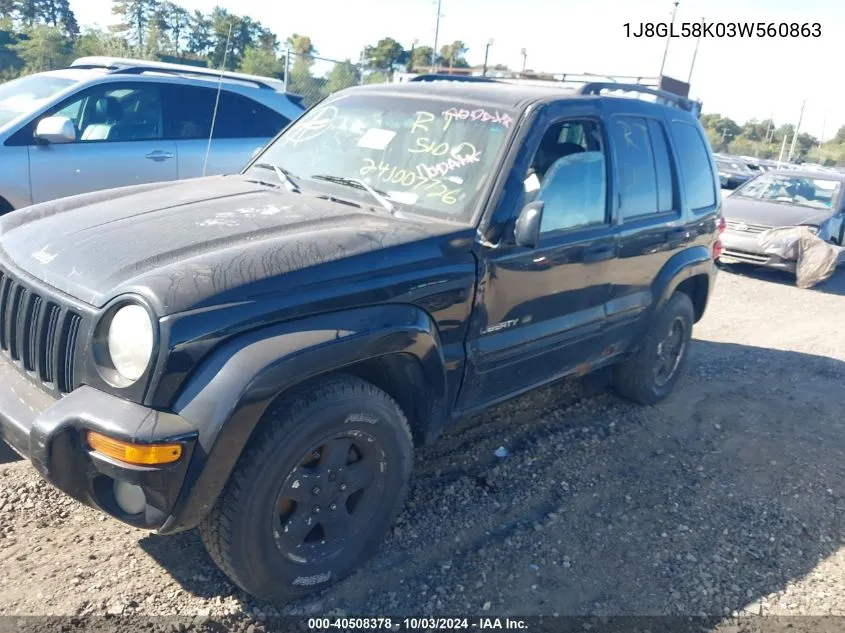 2003 Jeep Liberty Limited Edition VIN: 1J8GL58K03W560863 Lot: 40508378