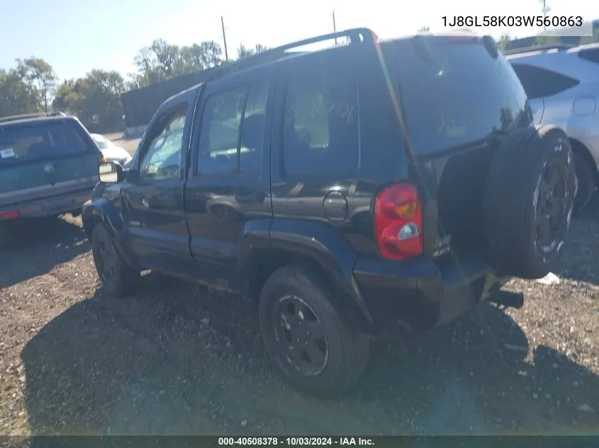 2003 Jeep Liberty Limited Edition VIN: 1J8GL58K03W560863 Lot: 40508378