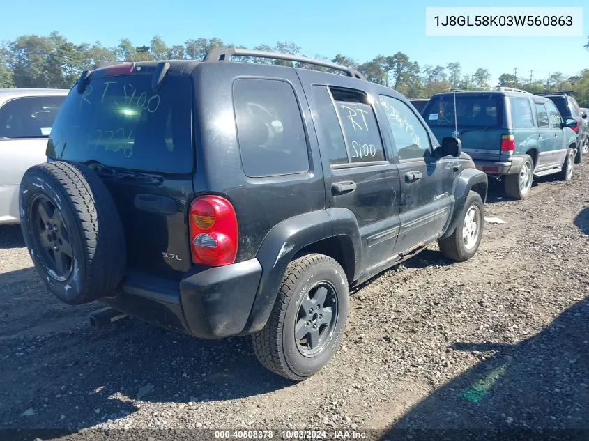 1J8GL58K03W560863 2003 Jeep Liberty Limited Edition