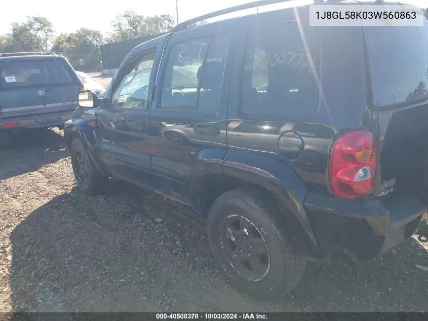 2003 Jeep Liberty Limited Edition VIN: 1J8GL58K03W560863 Lot: 40508378