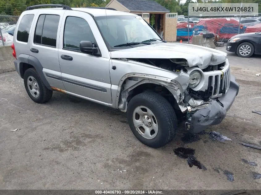 2004 Jeep Liberty Sport VIN: 1J4GL48KX4W126821 Lot: 40406793