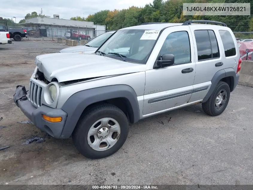 2004 Jeep Liberty Sport VIN: 1J4GL48KX4W126821 Lot: 40406793