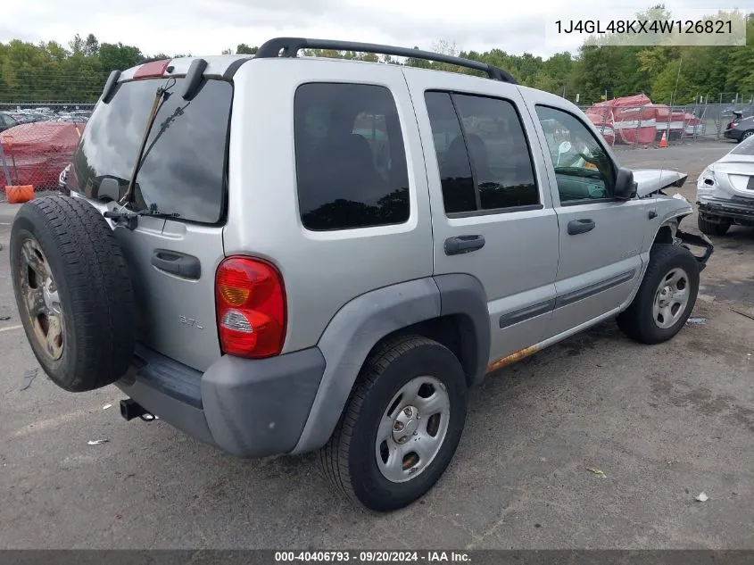 2004 Jeep Liberty Sport VIN: 1J4GL48KX4W126821 Lot: 40406793