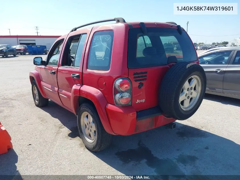 2004 Jeep Liberty Limited Edition VIN: 1J4GK58K74W319601 Lot: 40507745