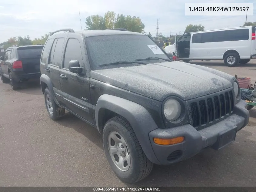 2004 Jeep Liberty Sport VIN: 1J4GL48K24W129597 Lot: 40551491