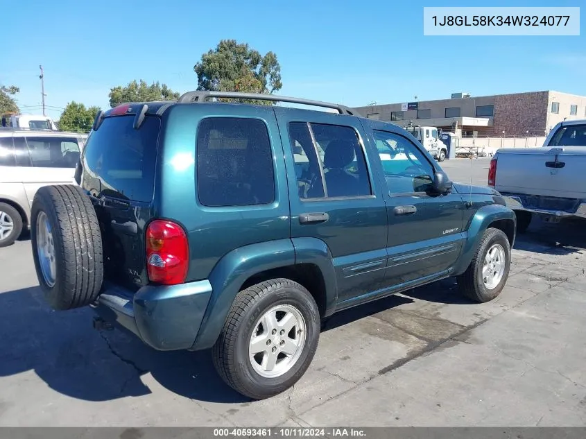 2004 Jeep Liberty Limited Edition VIN: 1J8GL58K34W324077 Lot: 40593461