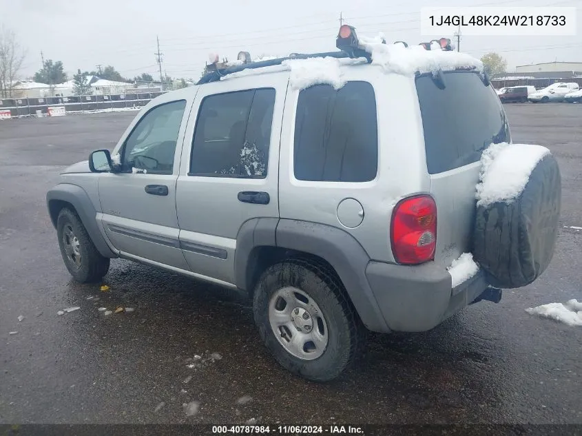 2004 Jeep Liberty Sport VIN: 1J4GL48K24W218733 Lot: 40787984