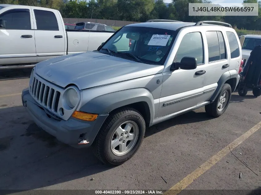 2005 Jeep Liberty Sport VIN: 1J4GL48K05W666597 Lot: 40402390