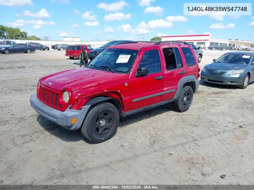 2005 Jeep Liberty Sport VIN: 1J4GL48K35W547748 Lot: 40492304