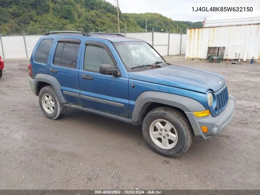 2005 Jeep Liberty Sport VIN: 1J4GL48K85W632150 Lot: 40502982