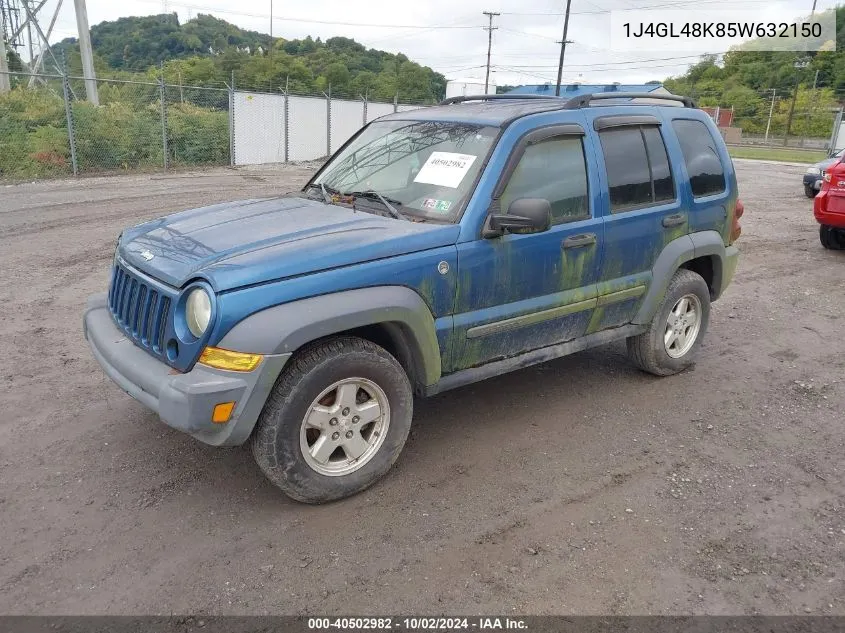 2005 Jeep Liberty Sport VIN: 1J4GL48K85W632150 Lot: 40502982