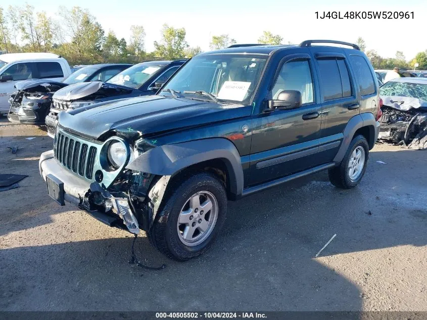 1J4GL48K05W520961 2005 Jeep Liberty Sport