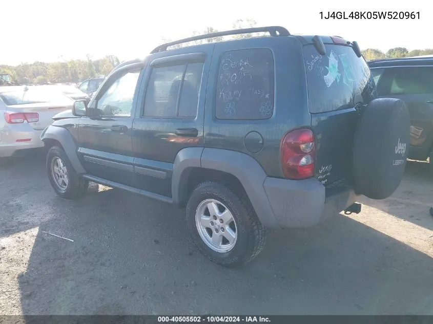 1J4GL48K05W520961 2005 Jeep Liberty Sport