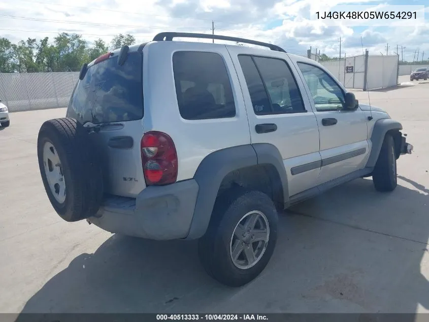 2005 Jeep Liberty Sport VIN: 1J4GK48K05W654291 Lot: 40513333