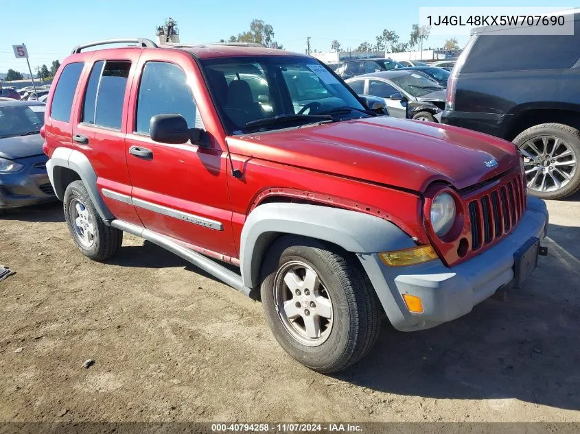 2005 Jeep Liberty Sport VIN: 1J4GL48KX5W707690 Lot: 40794258