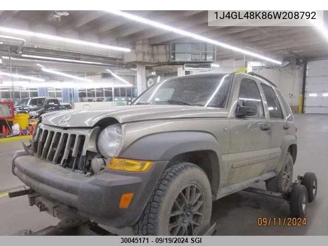 2006 Jeep Liberty Sport VIN: 1J4GL48K86W208792 Lot: 30045171