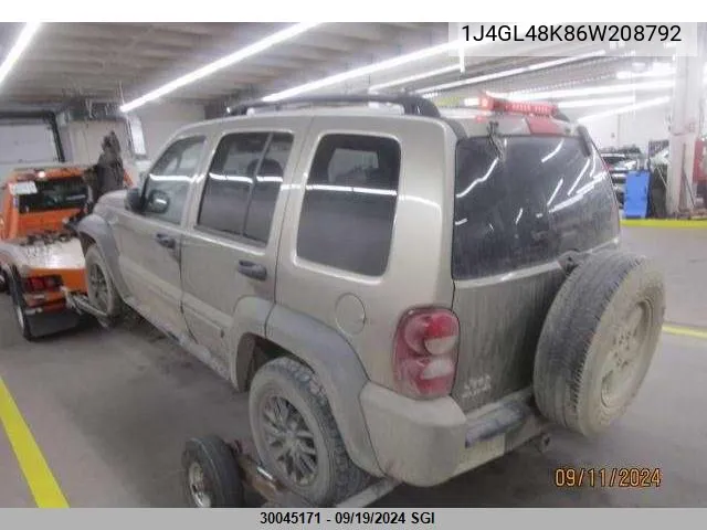 1J4GL48K86W208792 2006 Jeep Liberty Sport