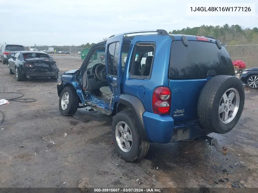 2006 Jeep Liberty Sport VIN: 1J4GL48K16W177126 Lot: 38915607