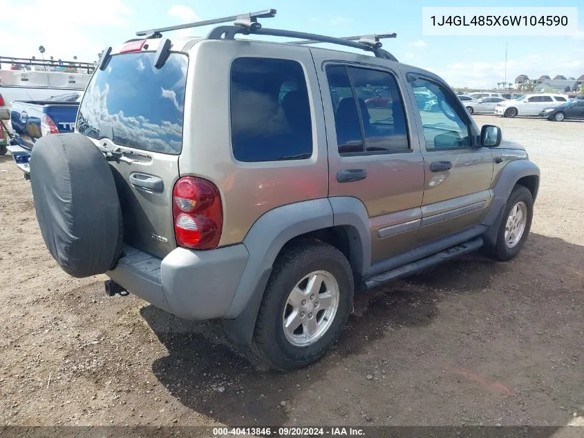 1J4GL485X6W104590 2006 Jeep Liberty Sport