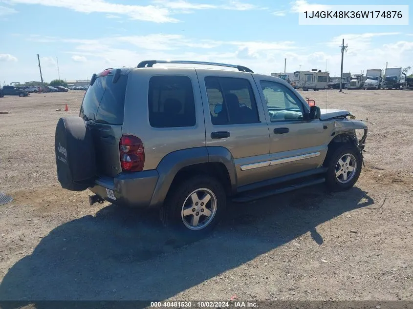 2006 Jeep Liberty Sport VIN: 1J4GK48K36W174876 Lot: 40481530