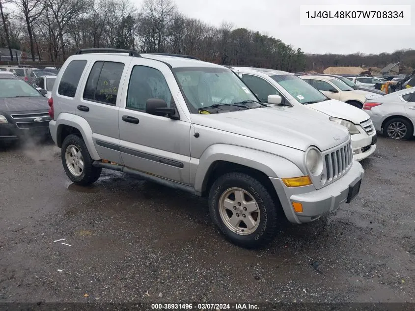 2007 Jeep Liberty Sport VIN: 1J4GL48K07W708334 Lot: 38931496