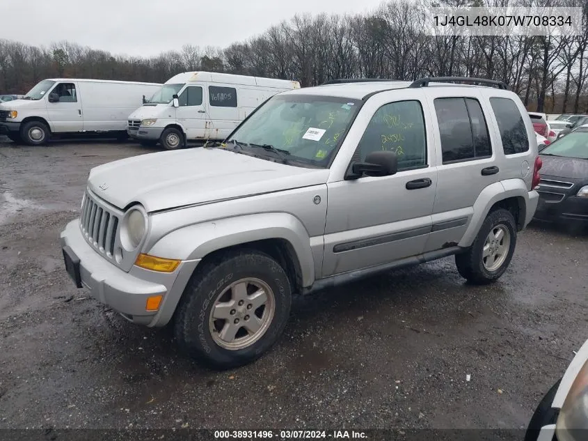 2007 Jeep Liberty Sport VIN: 1J4GL48K07W708334 Lot: 38931496