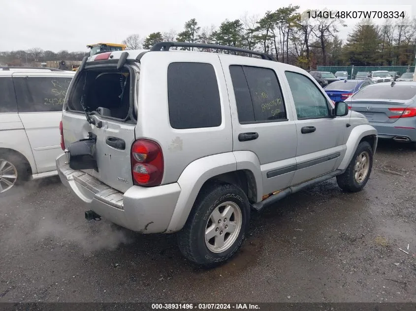 2007 Jeep Liberty Sport VIN: 1J4GL48K07W708334 Lot: 38931496